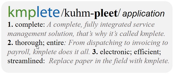 kmplete defined